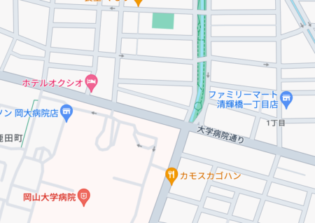 マップ　岡山大学側